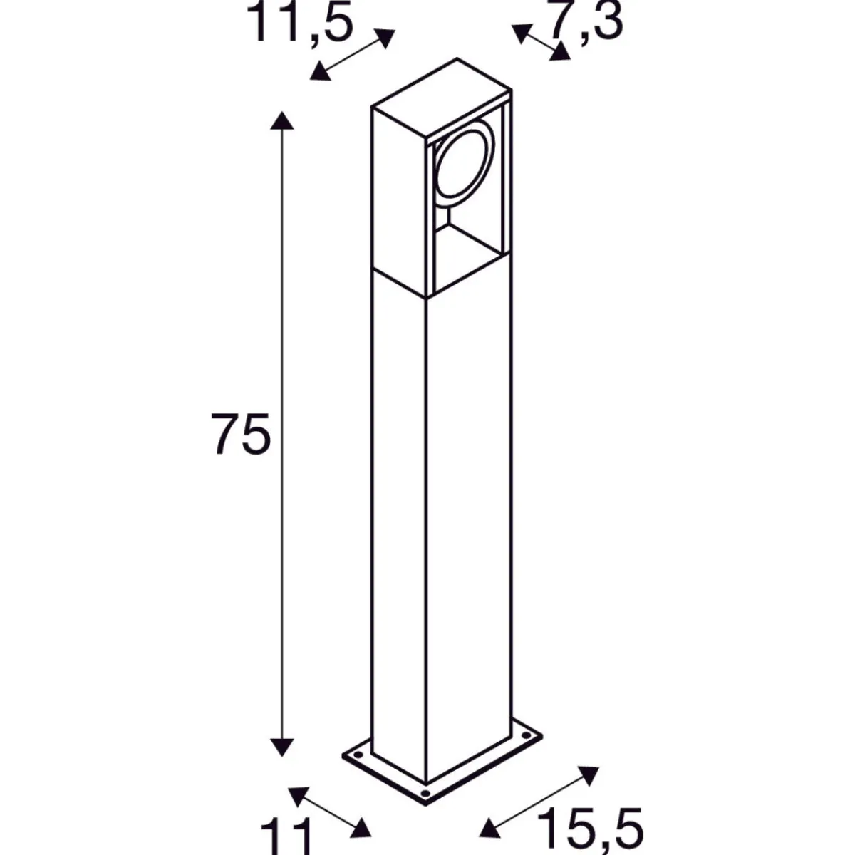 Pullert>Slv Eskina pullert 75 cm 15W 3000/4000 Kelvin IP65 Antrasitt