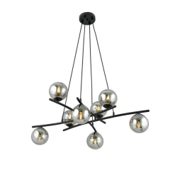 Kjøkkenbelysning Tak|Takpendler>Emibig Essa takpendel 8-lys - Svart/Røykfarget Svart / Røyk