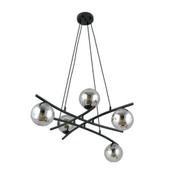 Kjøkkenbelysning Tak|Takpendler>Emibig Essa takpendel 5-lys - Svart/Røykfarget Svart / Røyk