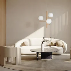 Kjøkkenbelysning Tak|Takpendler>TK Lighting Estera wood takpendel 3-lys Natur / Opal