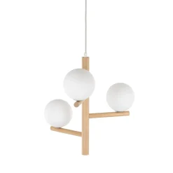Kjøkkenbelysning Tak|Takpendler>TK Lighting Estera wood takpendel 3-lys Natur / Opal
