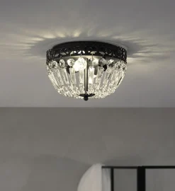 Kjøkkenbelysning Tak|Taklamper / Takplafonder>Marksløjd Etienne taklampe 25 cm - Svart/Klar - Svart / Krystall