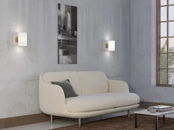 Vegglamper Med Opp/Ned Lys|Interiørlamper>Herstal Evoke vegglampe large E14 - Børstet messing/Opal Messing / Opal