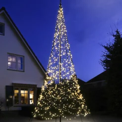 Juletrelys & Lysslynger|Julebelysning Til Flaggstang>Fairybell 6 m flaggstang julebelysning m/stang - 1200 LEDlys Svart