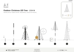 Juletrelys & Lysslynger|Julebelysning Til Flaggstang>Fairybell 4 meter belysning med stang 640 LED IP44 utendørs Svart