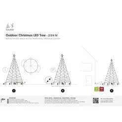 Juletrelys & Lysslynger|Julebelysning Til Flaggstang>Fairybell 2 meter belysning med stang 300 LED IP44 utendørs Svart