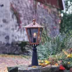 Portstolper>Konstsmide Fenix lykt til portstolpe, Kobber