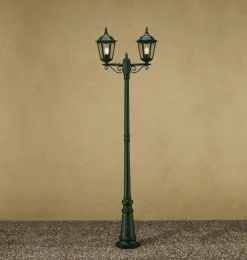 Lyktestolper>Konstsmide Firenze 2-arm stolpe 220cm Grønn