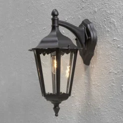 Utelamper - Klassiske Vegglamper>Konstsmide Firenze vegglampe 48 ned - Svart