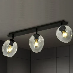 Kjøkkenbelysning Tak|Taklamper / Takplafonder>Emibig Flow taklampe 3-lys - Svart/Klar Svart / Klar