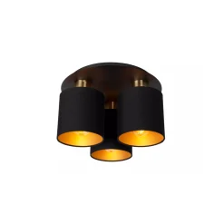 Kjøkkenbelysning Tak|Taklamper / Takplafonder>Lucide Fudral taklampe 3 - Svart/Gull Svart / Gull