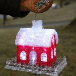 Hagefigurer>Konstsmide Fuglehus med LED lys Rød