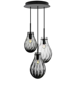 Kjøkkenbelysning Tak|Takpendler>Hadeland Glassverk Glitre Dråper 3 stk - Grå