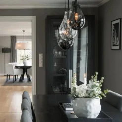 Kjøkkenbelysning Tak|Takpendler>Hadeland Glassverk Glitre Dråper 3 stk - Grå