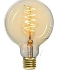 Dekorpære E27|Led-Pærer E27 Sokkel>Ms - belysning Globe E27 spiral filament 4W 2200K 95 mm dimbar - Klar