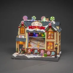 Juledekorasjon|Julebyer>Konstsmide Godterifabrikk 26,5 cm 16 LED Flerfarget