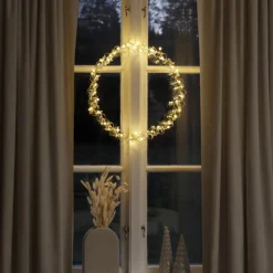 Juledekorasjon|Julekranser Inne>Konstsmide farget krans - 45 cm Gull