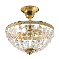 Kjøkkenbelysning Tak|Taklamper / Takplafonder>Marksløjd Hanaskog taklampe 30 cm - og krystall - Gull