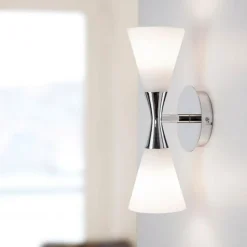 Vegglamper Med Opp/Ned Lys|Interiørlamper>Herstal Harlekin Duo vegglampe - Krom