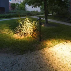 Spot På Spyd>Slv Helia slim dobbel spot med jordspyd 2x6W 3000 Kelvin IP65 Antrasitt