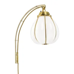 Interiørlamper>Örsjö Hobo vegglampe - Rå messing/Hvit Messing / Hvit