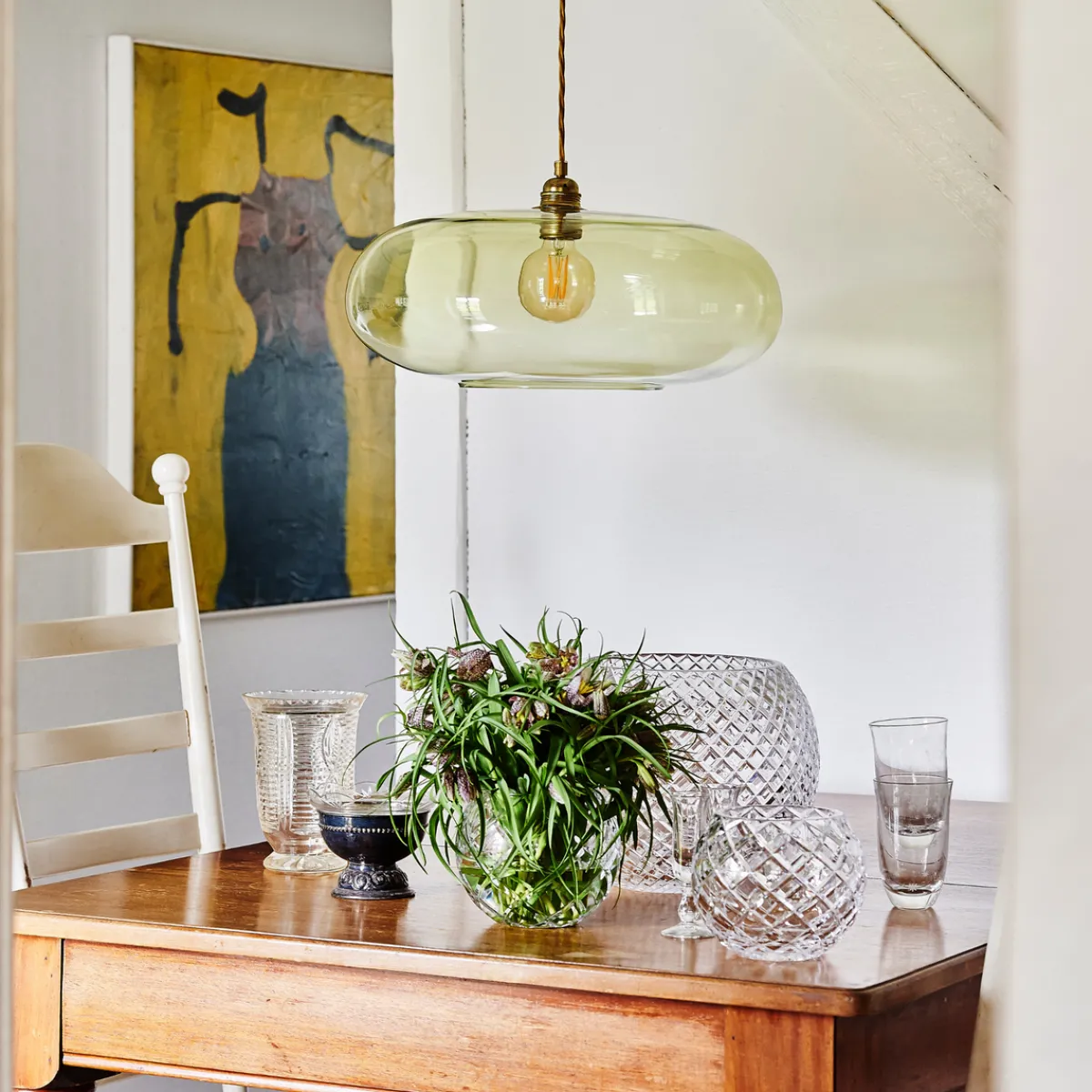 Kjøkkenbelysning Tak|Takpendler>EBB & FLOW Horizon takpendel 45 cm Forest green/gull Gull / Forest