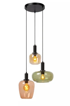 Kjøkkenbelysning Tak|Takpendler>Lucide Ilona rondell takpendel 3-lys Svart