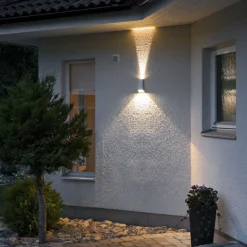 Utelamper Med Opp/Ned Lys>Konstsmide Imola vegglampe, aluminiums Grå