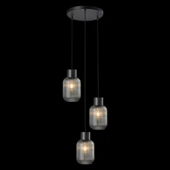 Kjøkkenbelysning Tak|Takpendler>Ms - belysning Ina takpendel rondell 3-lys - Svart/Røykfarget Svart / Røyk