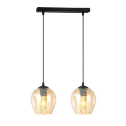 Kjøkkenbelysning Tak|Takpendler>Emibig Istar takpendel 2 lys - Svart/Amberfarget