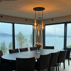 Kjøkkenbelysning Tak|Takpendler>Lucide Joanet takpendel rondell 5 lys Messing / Røyk