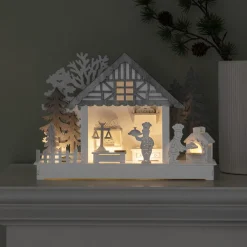 Juledekorasjon|Julebyer>Konstsmide Juleby med baker - /grå Hvit