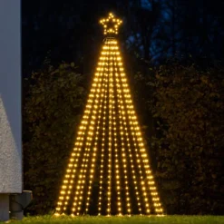 Juledekorasjoner>Konstsmide Juletre 180 cm i metall med toppstjerne og lys IP44 - Utendørs Svart