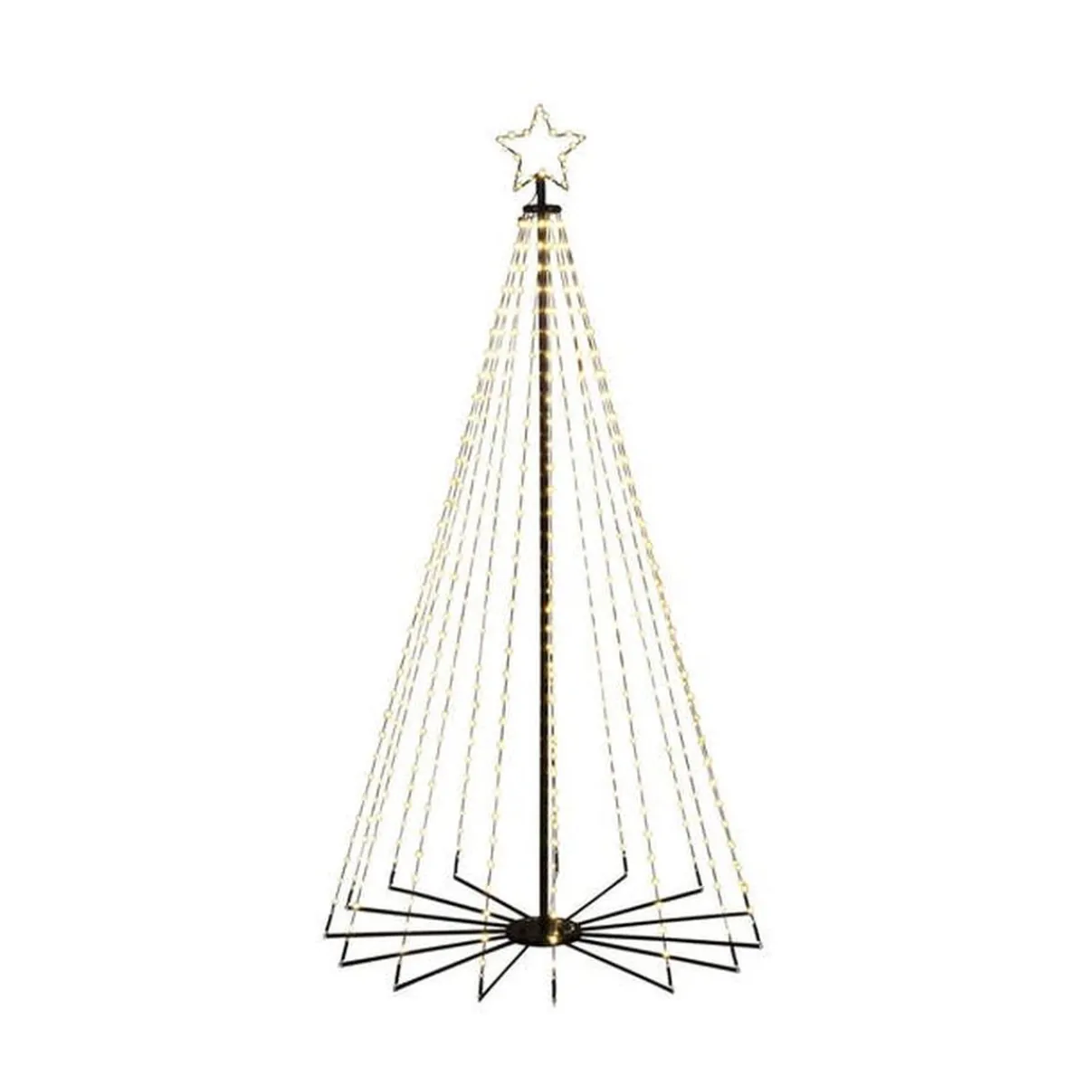 Juledekorasjoner>Konstsmide Juletre 180 cm i metall med toppstjerne og lys IP44 - Utendørs Svart
