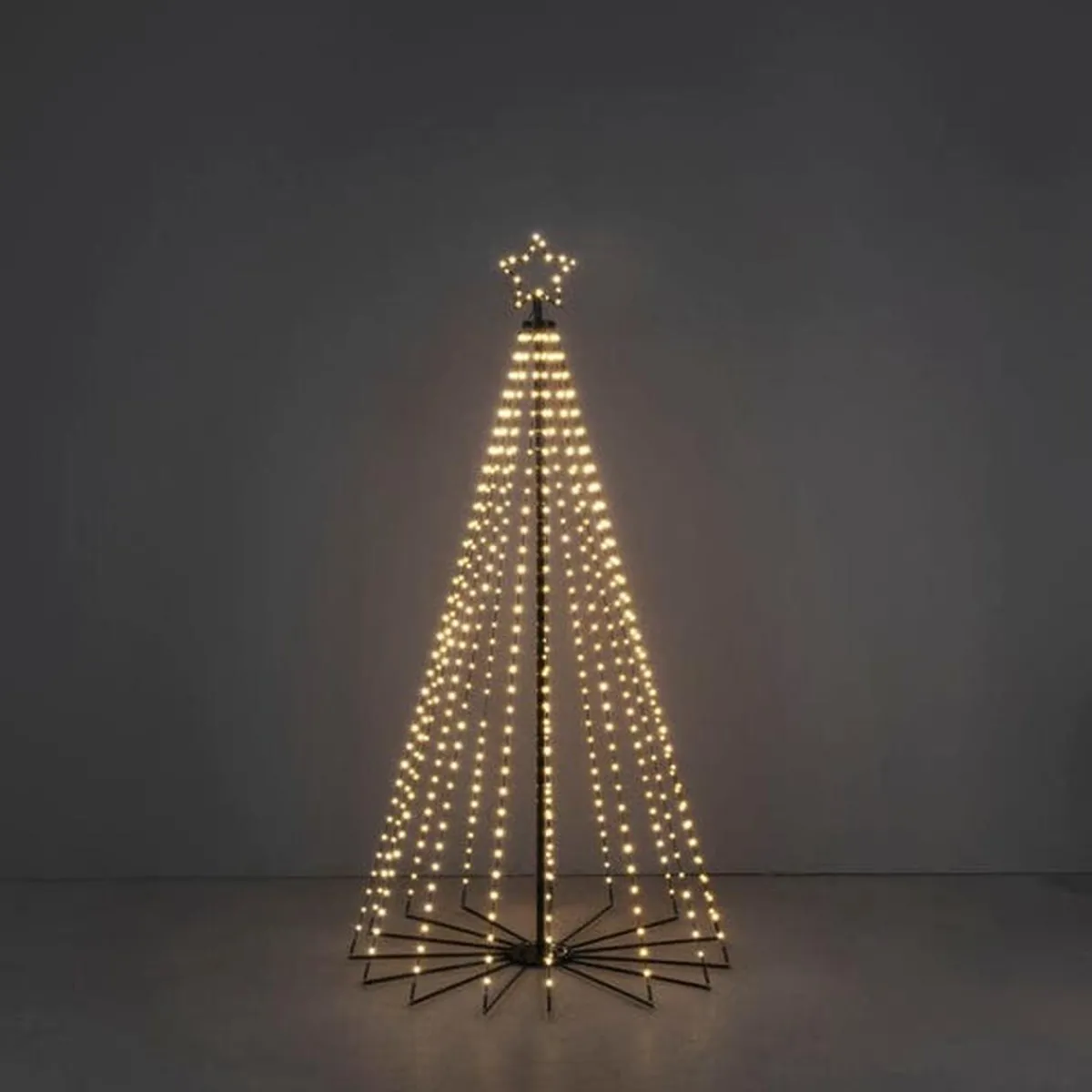 Juledekorasjoner>Konstsmide Juletre 180 cm i metall med toppstjerne og lys IP44 - Utendørs Svart