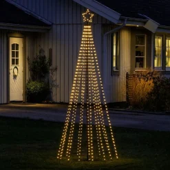 Juledekorasjoner>Konstsmide Juletre 240 cm i metall med toppstjerne og lys IP44 - Utendørs Svart