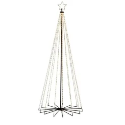 Juledekorasjoner>Konstsmide Juletre 240 cm i metall med toppstjerne og lys IP44 - Utendørs Svart