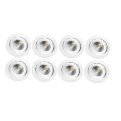 Lightup-Pris>Sg Armaturen As Junistar Eco IsoSafe 8 pack 6W LED 2000-2800K dimtowarm Hvit