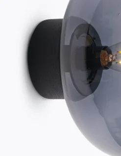 Interiørlamper>New Works Karl-Johan Vegglampe - Smoke Mørk eik / Røyk