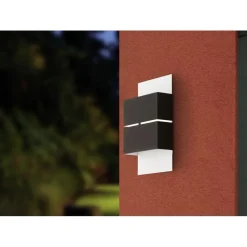Utelamper Med Opp/Ned Lys>Eglo Kibea vegglampe opp/ned utendørs led IP44 - Antrasitt Grå