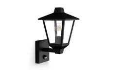 Utelamper - Klassiske Vegglamper>Philips Kinno vegglampe opp utendørs IP44 E27 - Med sensor Svart