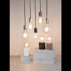 Dekorpære E27|Led-Pærer E27 Sokkel>Star Trading Klar Glob LED Filament 95mm