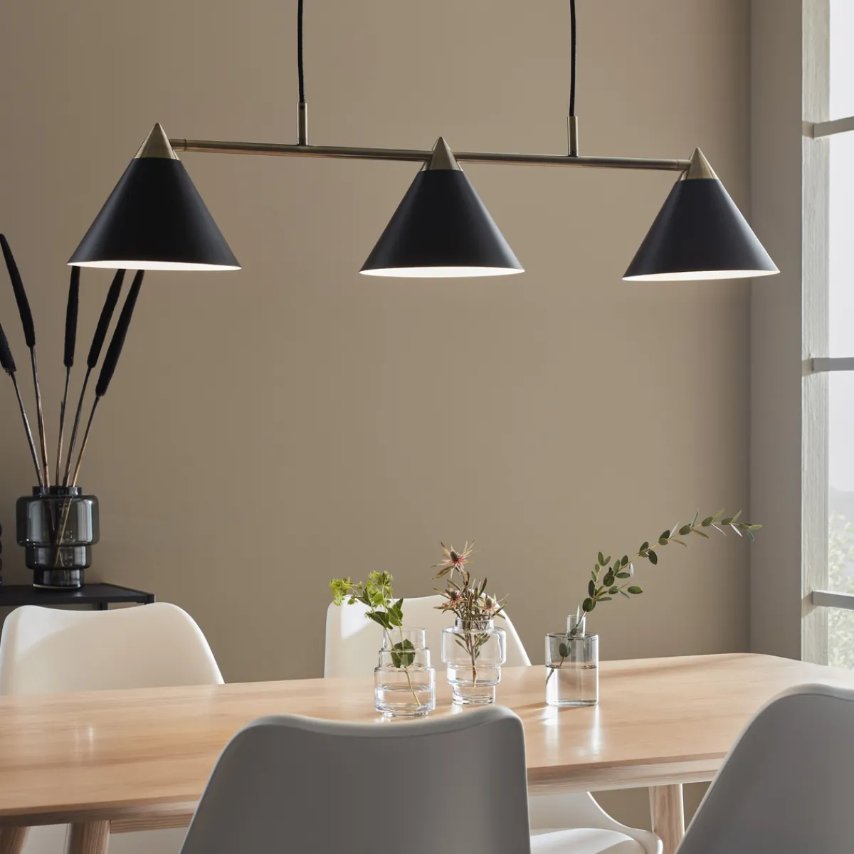 Kjøkkenbelysning Tak|Takpendler>Marksløjd Klint takpendel 3 lys - Svart/Messing - Svart / Messing