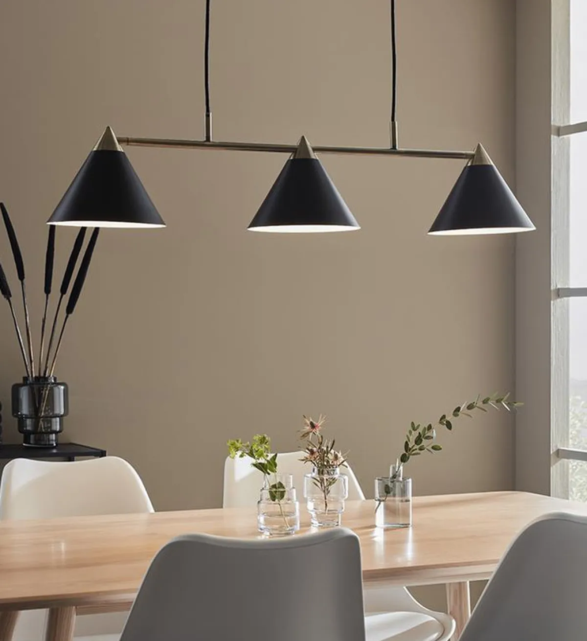 Kjøkkenbelysning Tak|Takpendler>Marksløjd Klint takpendel 3 lys - Svart/Messing - Svart / Messing