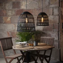 Takpendler Ute>Star Trading Knute utendørs lampeskjerm 48 cm IP44 - Svart