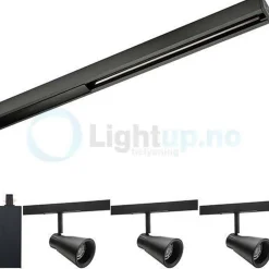 Zip Spotskinner>Sg Armaturen As Komplett Zip Zoom 3x6,5W m/endetilkobling - Svart