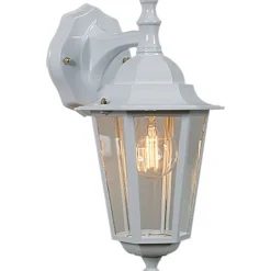 Utelamper - Klassiske Vegglamper>Ms - belysning Kristiansand vegglampe ned utendørs IP44 E27 Hvit