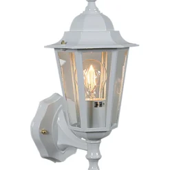 Utelamper - Klassiske Vegglamper>Ms - belysning Kristiansand vegglampe opp utendørs IP44 E27 Hvit