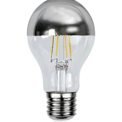Led-Pærer E27 Sokkel>Ms - belysning Krom topp filament E27 LED 4W 2700K 60mm - Klar Klar / Krom