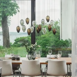 Kjøkkenbelysning Tak|Takpendler>Hadeland Glassverk Krystallkongle furu 15 takpendel Brun/klar